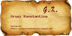 Grusz Konstantina névjegykártya
